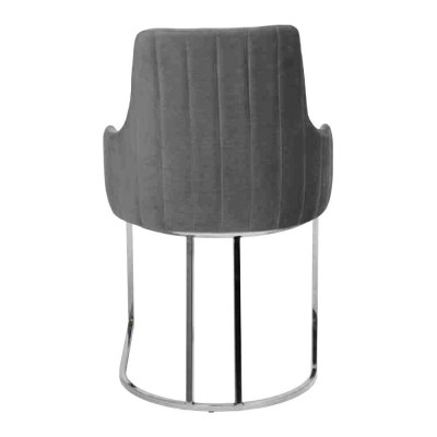 Grauer Polster Metallstuhl Luxuruiöse Esszimmer Sitzstühle Küchen Möbel