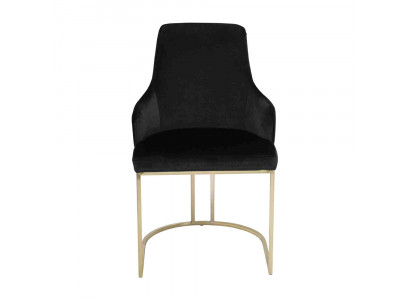 Moderner Schwarzer Textilstuhl Esszimmer Metall Einsitzer Designer Möbel