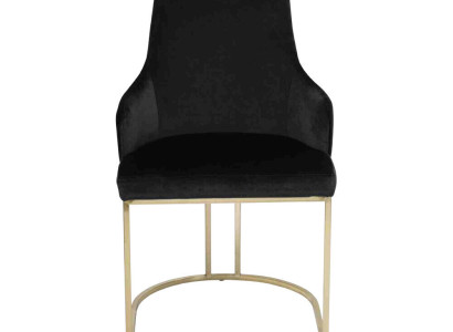 Moderner Schwarzer Textilstuhl Esszimmer Metall Einsitzer Designer Möbel
