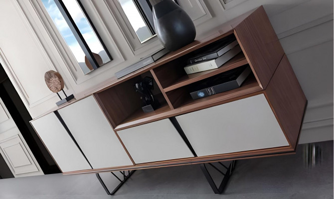 Garnitur Esszimmer Esstisch Anrichte Esszimmertisch Braun Set 2tlg
