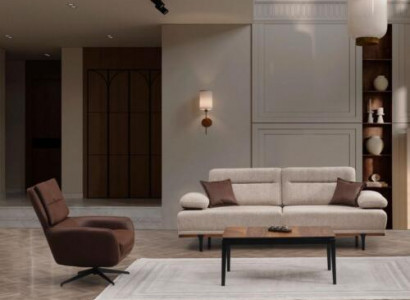 Sofagarnitur Stoffsofa Dreisitzer Sessel Couch Beige 2tlg Polstersofa