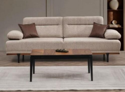 Stoffsofa Dreisitzer Sofa 3 Sitzer Couch Polstersofa Beige Moderne