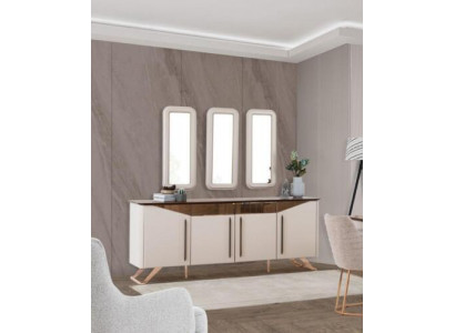 Sideboard Anrichte Kommode Schrank Beige Holz Holzschrank Esszimmer