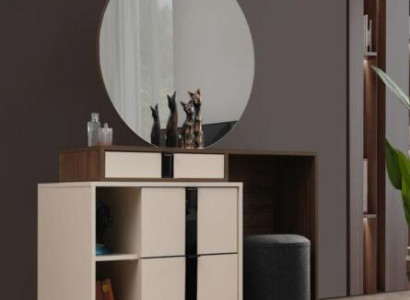 Schminktisch Kosmetiktisch Frisiertisch Frisierkommode Beige Spiegel