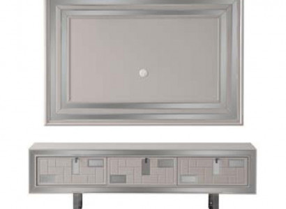 Wohnwand Sideboard TV Ständer Wandpanel Weiß RTV Lowboard Moderne
