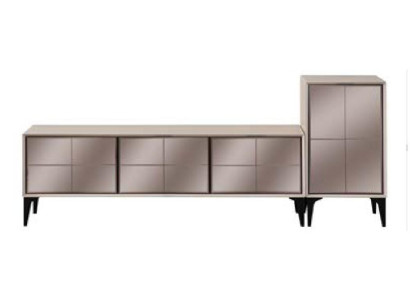 Sideboard TV Ständer RTV Lowboard Weiß Holz Tisch Möbel Wohnzimmer