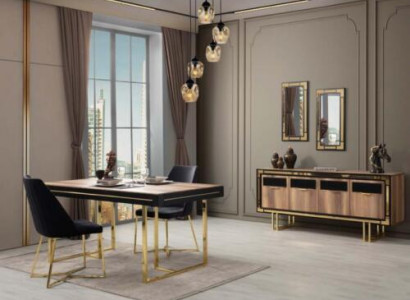 Esszimmermöbel Esstisch Braun 2tlg Anrichte Esszimmertisch Holz Tisch