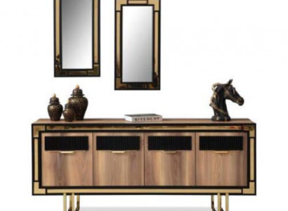 Holzschrank Anrichte Sideboard Braun Schrank Kommode Holz Esszimmer