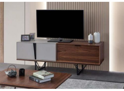 Wohnzimmer Sideboard TV Ständer RTV Lowboard Braun Holz Tisch Möbel
