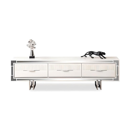 Sideboard TV Ständer Wandpanel Weiß RTV Lowboard Moderne Wohnwand