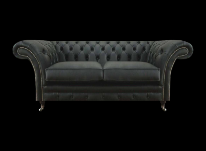 Zweisitzer Sofa Chesterfield Wohnzimmer Modern Textil Einrichtung Polstermöbel