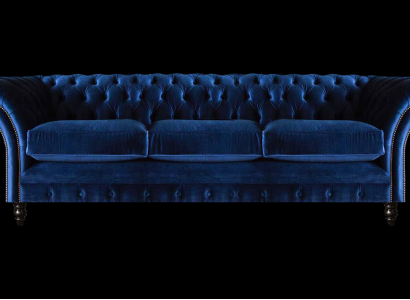Chesterfield Luxus Sofa Dreisitzer Wohnzimmer Polster Stoff Textil Design Neu