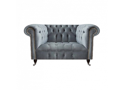 Wohnzimmer Grau Sessel Chesterfield Polster Sitz Möbel Neu Textil