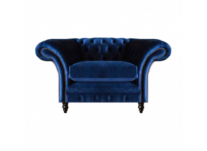 Blau Chesterfield Sessel Luxus Design Polster Stoff Neu Wohnzimmer Einrichtung