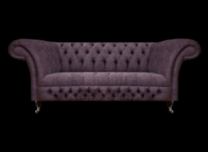Chesterfield Sofa Zweisitzer Wohnzimmer Couch Luxus Polster Stoff Textil