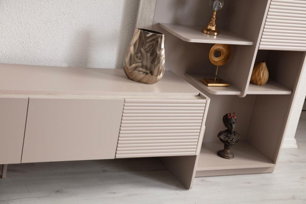 Komplette Wohnzimmer Garnitur 3-Sitzer Couchtisch Hocker Sessel 5tlg