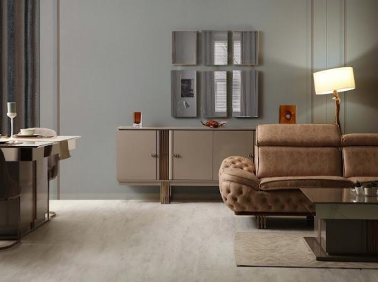 Stilvoll Esszimmer Set aus Esstisch+4x Stühle+Anrichte+Sideboard 7tlg