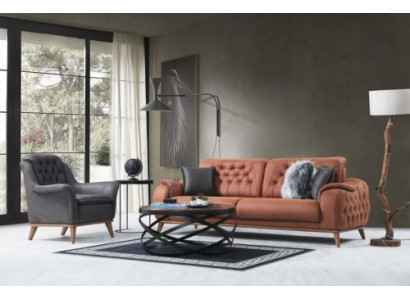 Exklusive Mehrfarbig Wohnzimmer Set Sofagarnitur 3+1 Sitzer Neuheit 2tlg.