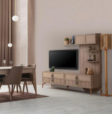 Modern Esszimmer Set Besteht aus Esstisch 4x Stühle TV Lowboard 6tlg.