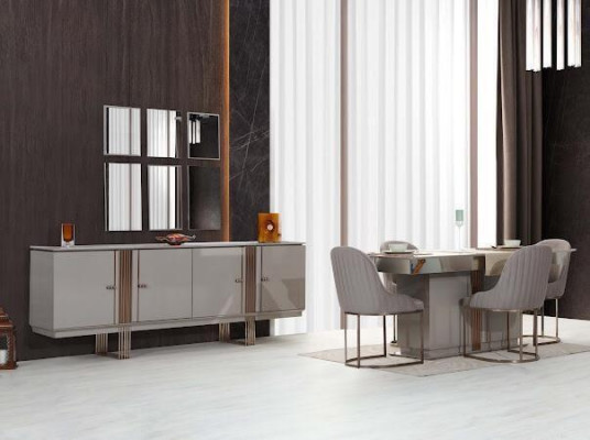 Stilvoll Esszimmer Set Besteht aus Esstisch+4x Stühle+Anrichte 6tlg.