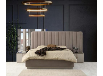 Perfekte Schlafzimmer Set Elegant Luxus Bett und 2x Nachttische Modernes