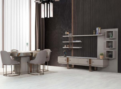 Modern Esszimmer Set Besteht aus Esstisch+4x Stühle+Sideboard 6tlg.