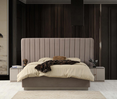 Perfekte Schlafzimmer Set Elegant Luxus Bett und 2x Nachttische Modernes