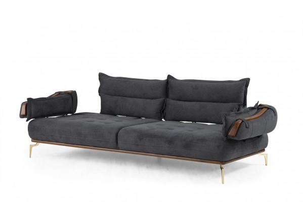 Perfekte 3-Sitzer Sofa Modern Holz Wohnzimmer Möbel Grau farbe Luxus