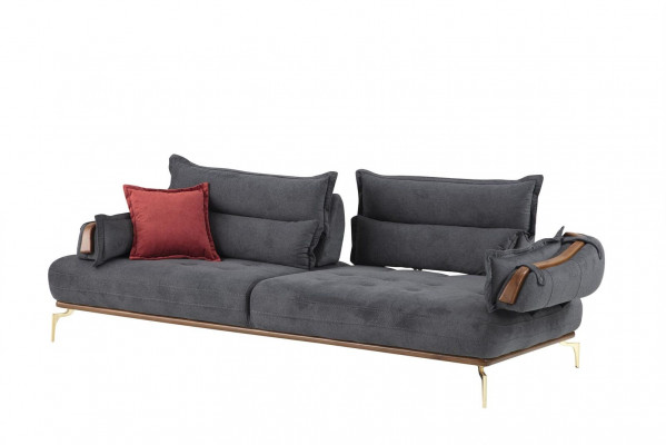 Perfekte 3-Sitzer Sofa Modern Holz Wohnzimmer Möbel Grau farbe Luxus