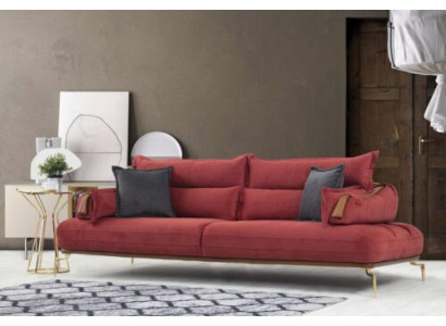 Perfekte 3-Sitzer Sofa Modern Holz Wohnzimmer Möbel Rot farbe Luxus