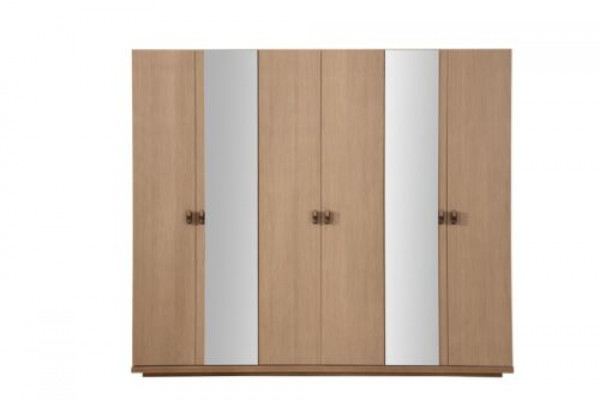 Kleiderschrank Beige Holz Schrank Design Schlafzimmer 6-tür Neuheit