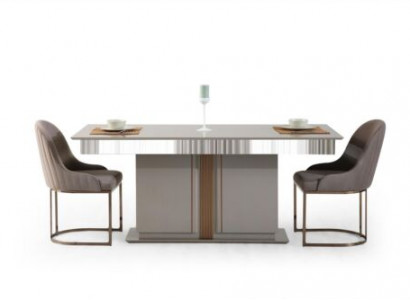 Stilvoll Esszimmer Set Besteht aus Esstisch+4x Stühle Beige Farbe 5tlg.