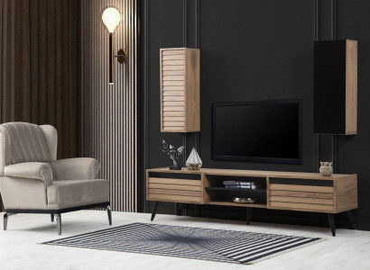 Exklusive Wohnzimmer Set TV-Lowboard und Sessel Luxus Design neu 2tlg