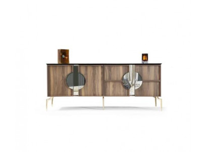 Anrichte Sideboard Luxus Designer Holz Regal Schrank Möbel Braun Kommode