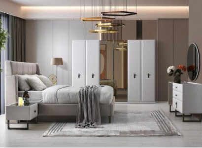 Weiße Schlafzimmer Garnitur Designer Schlafzimmer Bett Schrank Kommode
