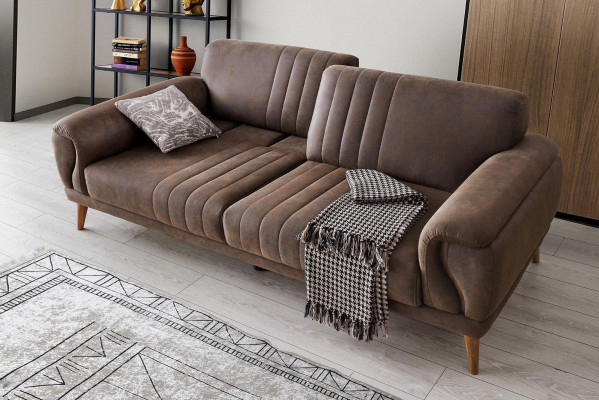 Moderne Polster Sofagarnitur Stoffsofas Textilcouchen Sessel 3tlg Set