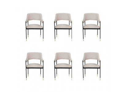 Stilvoll Stuhl Esszimmerstuhl Weiße 6x Stühle Küchenstuhl Lehnstuhl Luxus