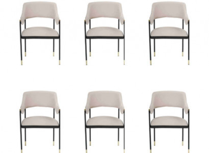 Stilvoll Stuhl Esszimmerstuhl Weiße 6x Stühle Küchenstuhl Lehnstuhl Luxus