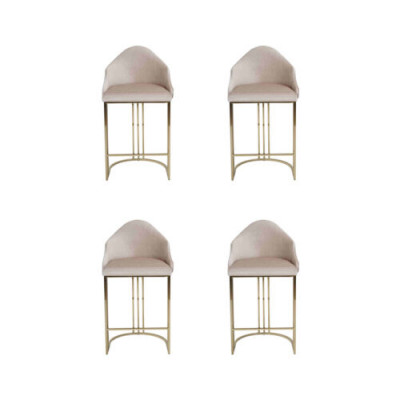 Stilvoll Esstisch 4x Stühle Beige Lehnstuhl Möbel Einrichtung Sitzpolster Stühle