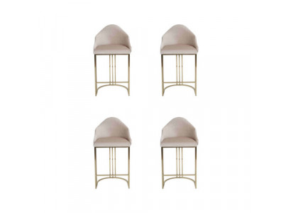Stilvoll Esstisch 4x Stühle Beige Lehnstuhl Möbel Einrichtung Sitzpolster Stühle