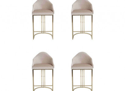 Stilvoll Esstisch 4x Stühle Beige Lehnstuhl Möbel Einrichtung Sitzpolster Stühle