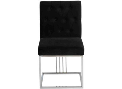 Schwarzer Lehnstuhl Designer Esszimmer Möbel Essstühle Edelstahlstuhl