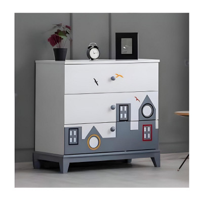 Modern Kinderzimmer Set Kinderbett Kleiderschrank Kommode Schlafzimmer Neu
