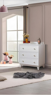 luxuriöse Kinderzimmer Weiß Modern Garnitur Kleiderschrank Kommode neu