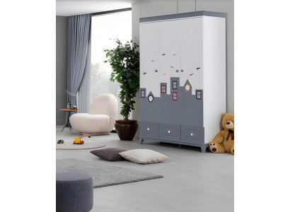 Schlafzimmer Design Kleiderschrank Möbel Jugendzimmer Schrank Holz Neu