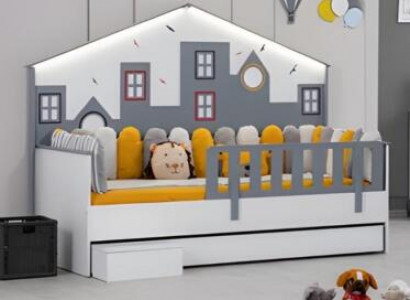 Bettrahmen Kinderbett Bett Kinderzimmer Kinderzimmermöbel Helles Holz