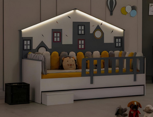 Bettrahmen Kinderbett Bett Kinderzimmer Kinderzimmermöbel Helles Holz