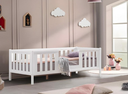 Bettrahmen Kinderbett Bett Kinderzimmer Kinderzimmermöbel Weiß Holz neu
