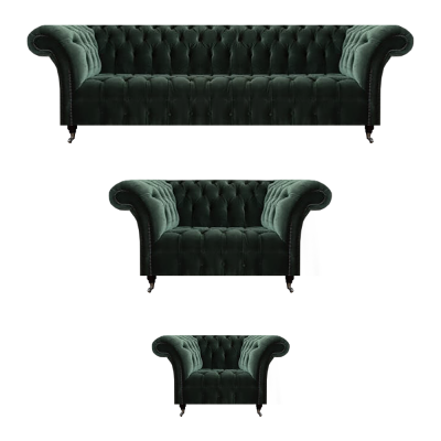 Sofagarnitur Sofas Polstermöbel Sessel Zweisitzer mit Viersitzer Chesterfield