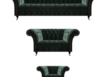 Sofagarnitur Sofas Polstermöbel Sessel Zweisitzer mit Viersitzer Chesterfield